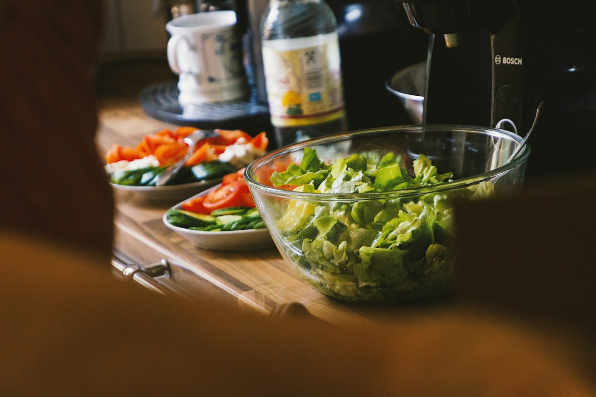 Leafy greens with vitamins